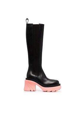 Bottega Veneta Flash Knee High Boot Black Flamingo Boots, Size 38 | 8